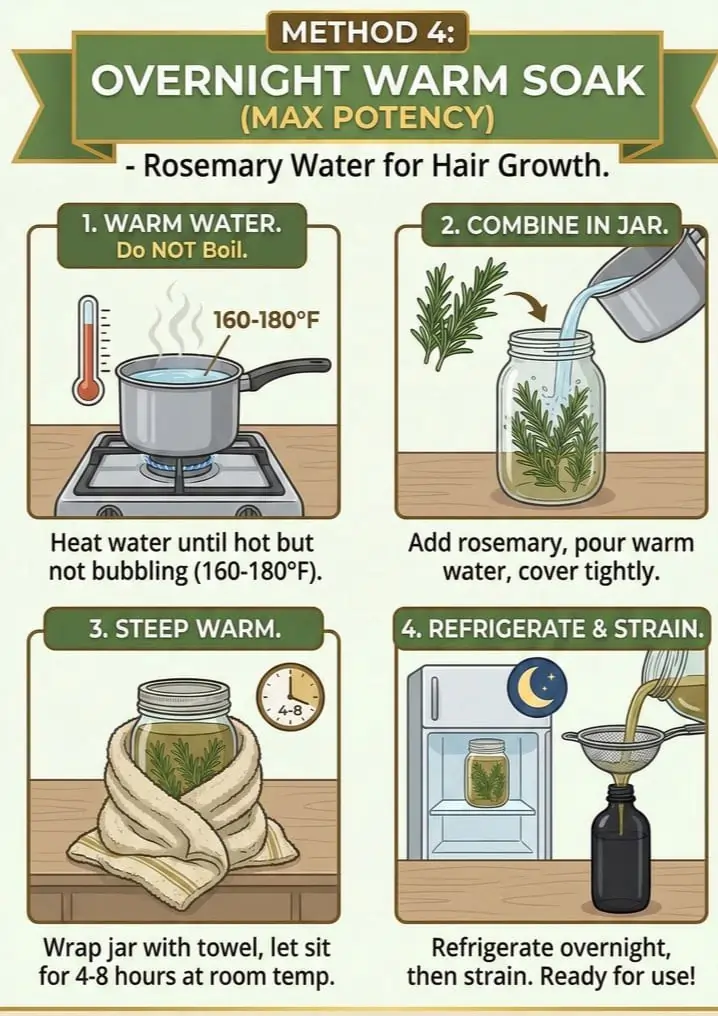 how to make rosemary water for hair growth using the strongest potency infographic